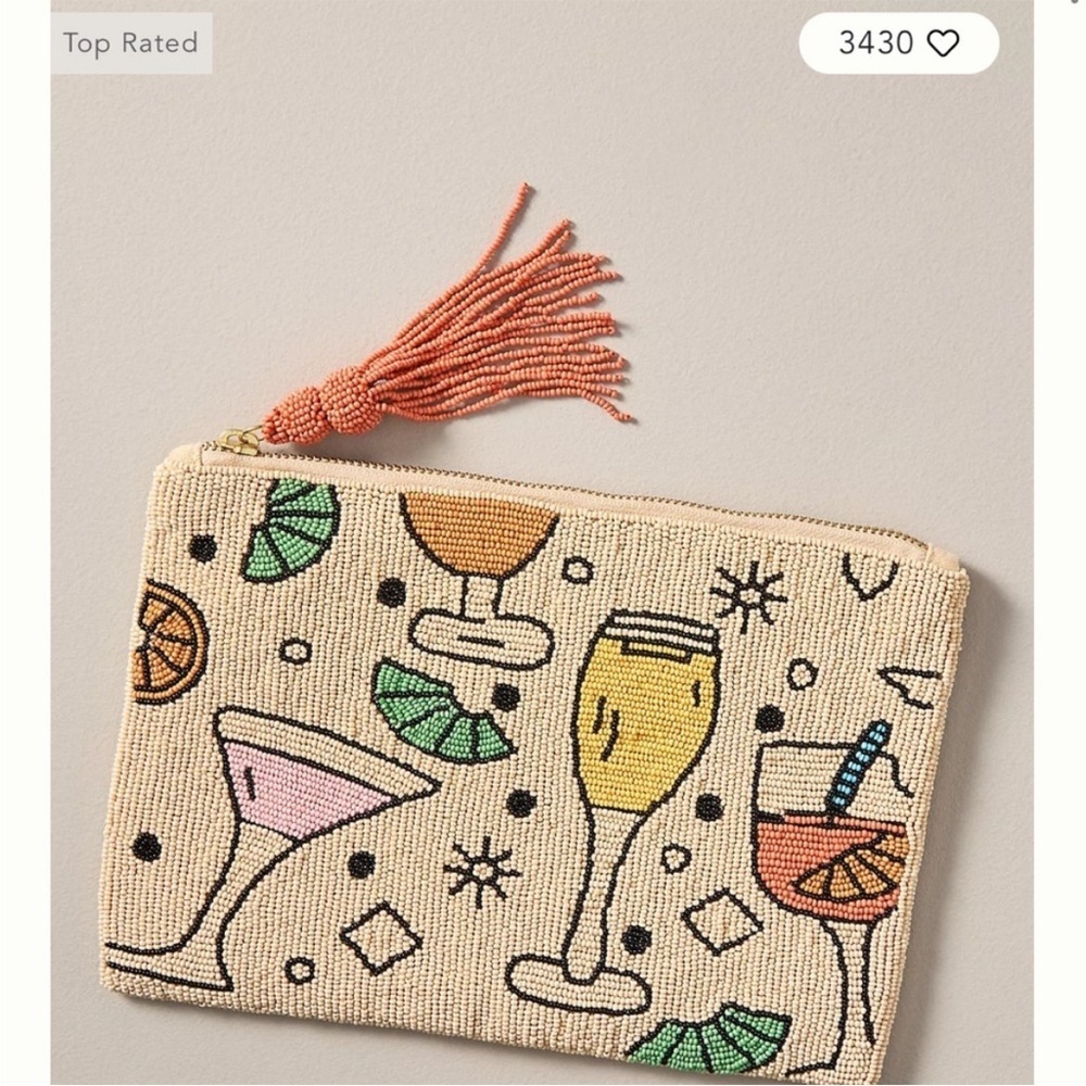 Anthropologie Fiona Beaded Clutch- Cocktails